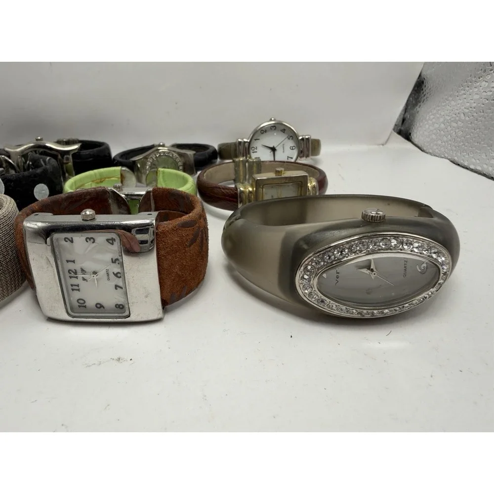 Mixed Brands Cuff Bangle Bracelet Watches Lot Of 20 Mixed Materials